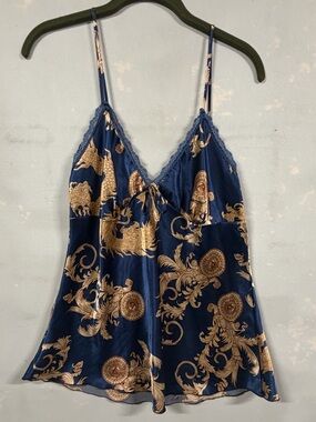 Vintage Satin Tank Top and Kimono Set XXL